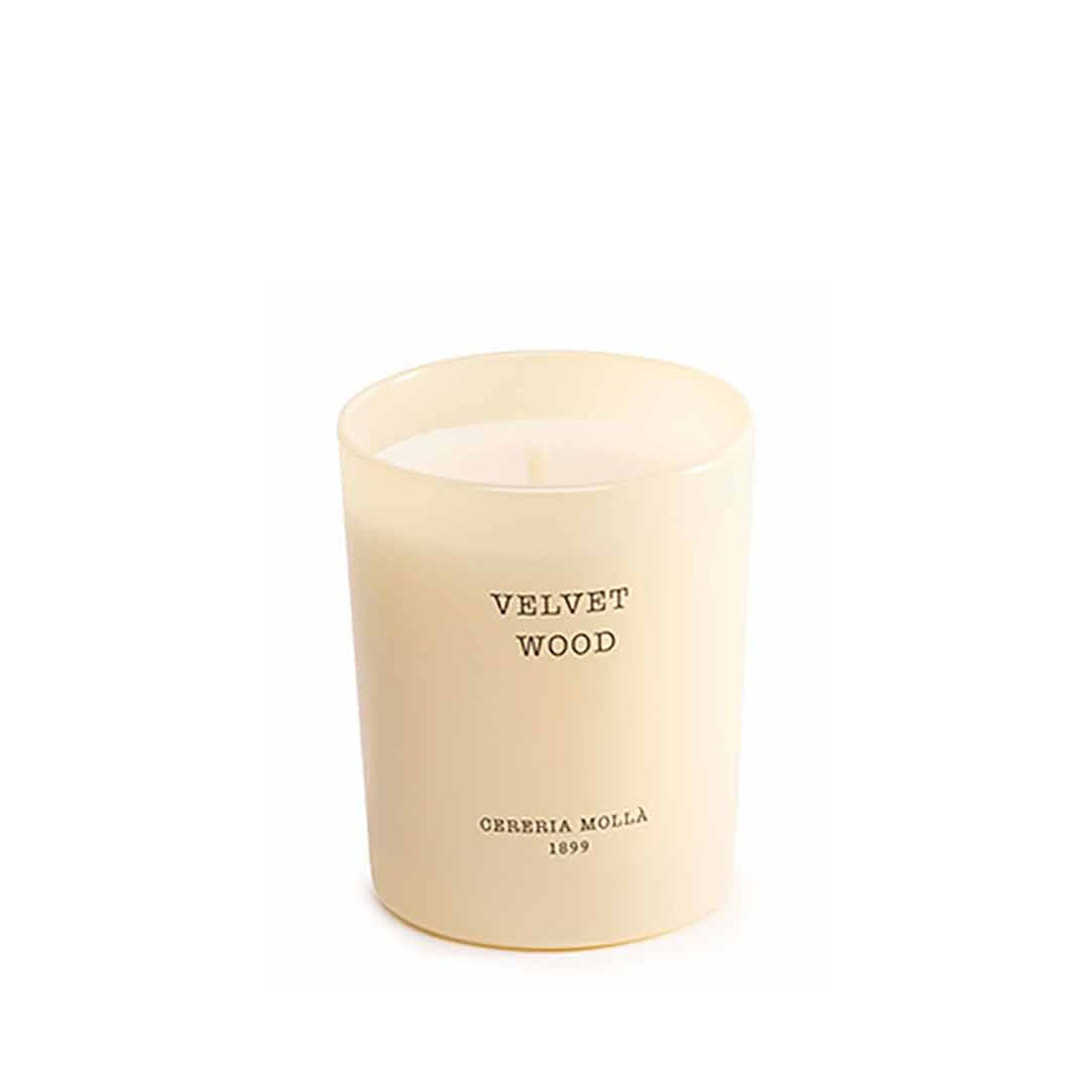 Vaso Mini Vela Velvet Wood 70g Cereria Molla 1899 Duftkerze